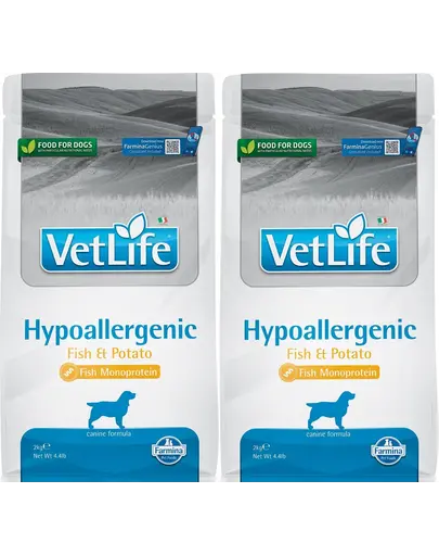 FARMINA Vet Life Hypoallergenic Fish & Potato 2 x 2 kg hrana caini cu alergii