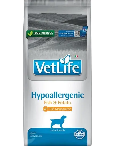 FARMINA Vet Life Hypoallergenic peste & cartof 12 kg Hrana uscata caini cu alergii alimentare
