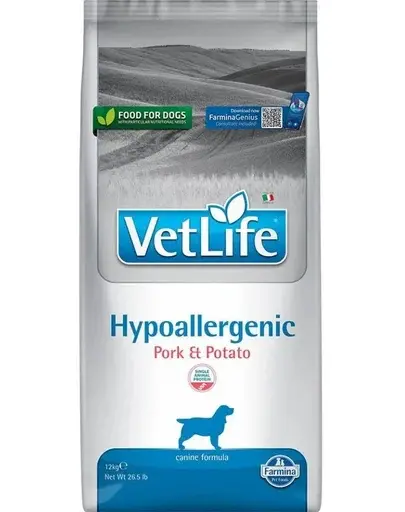 FARMINA VetLife Hypoallergenic Pork Potato Hrana caini adulti, cu porc si cartofi 12kg