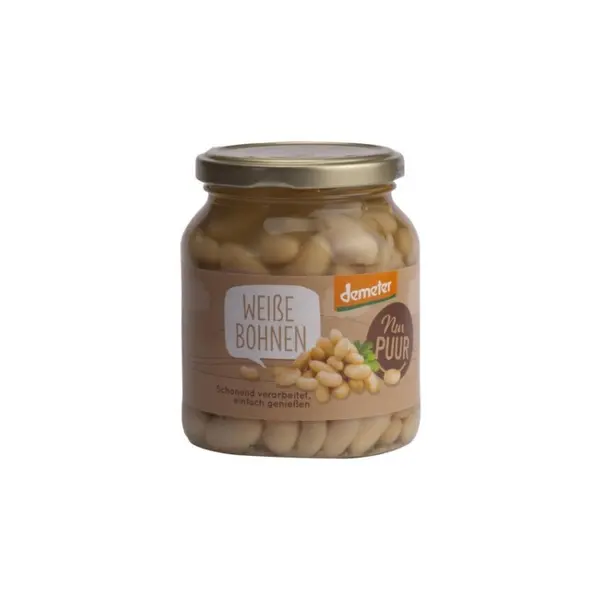 Fasole Alba BIO, in Borcan, 350 g, Nur Puur