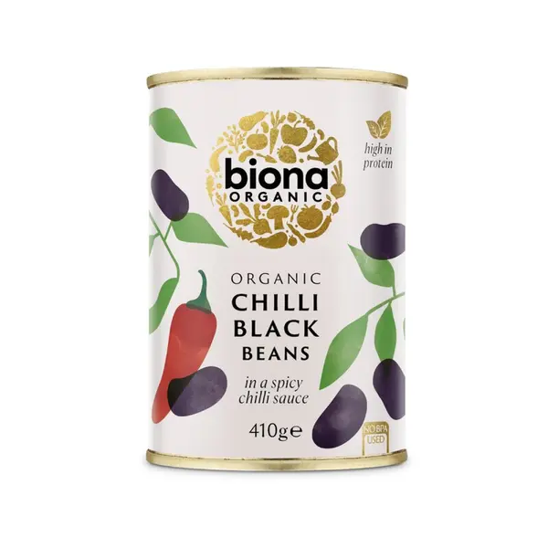 Fasole neagra in sos chilli la conserva bio 410g Biona