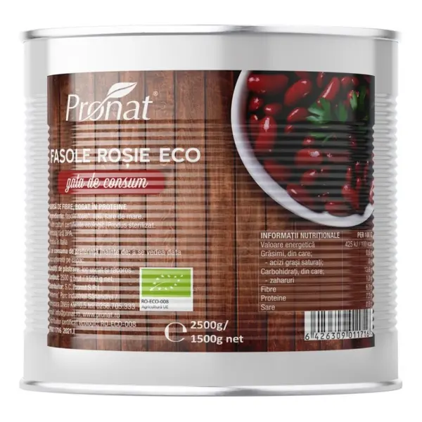 Fasole Rosie Bio, Gata de Consum, 2.5 kg, Pronat