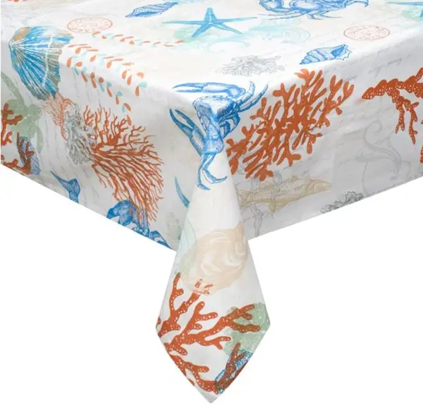 Fata de masa cu model coral,bej, 180x140 cm
