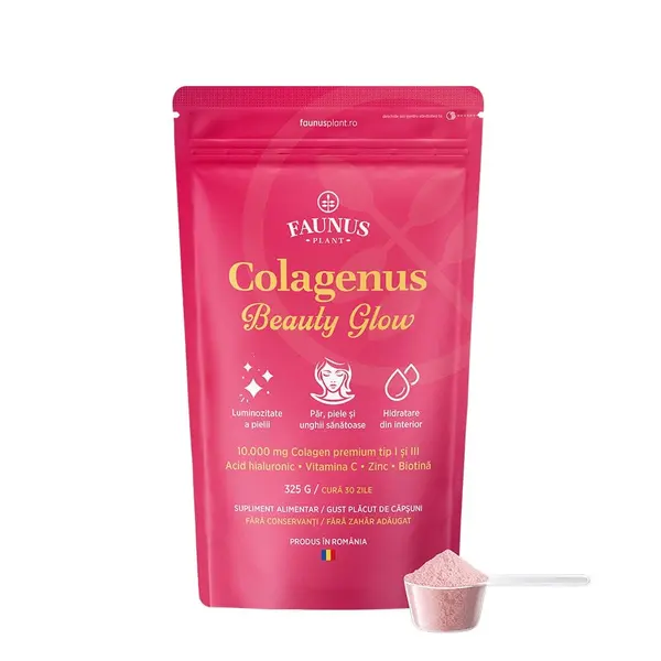 Faunus Colagenus Beauty Glow, pudră cu colagen pentru piele, păr și unghii, 325g