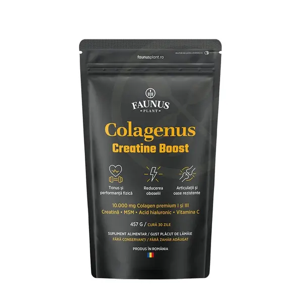 Faunus Colagenus Creatine Boost, pudră cu colagen și creatină, 457g