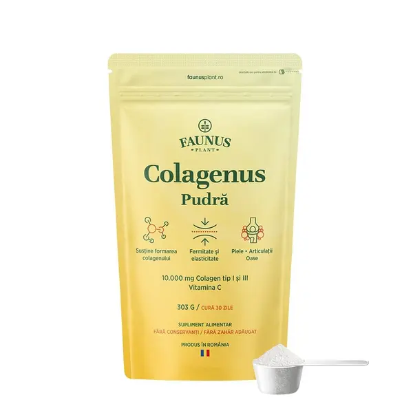 Faunus Colagenus, pudră cu vitamina C și colagen hidrolizat, 303g