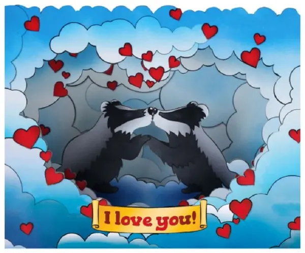 Felicitare Gespaensterwald 3D - I love you