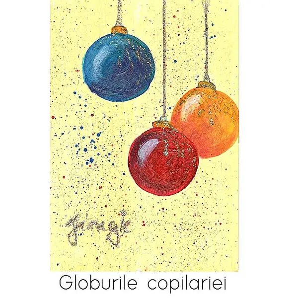 Felicitare Pictata Manual Globurile Copilariei