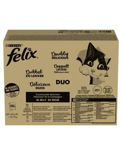 FELIX Fantastic DUO mix gusturi în jeleu hrană umedă pisici 120x85 g