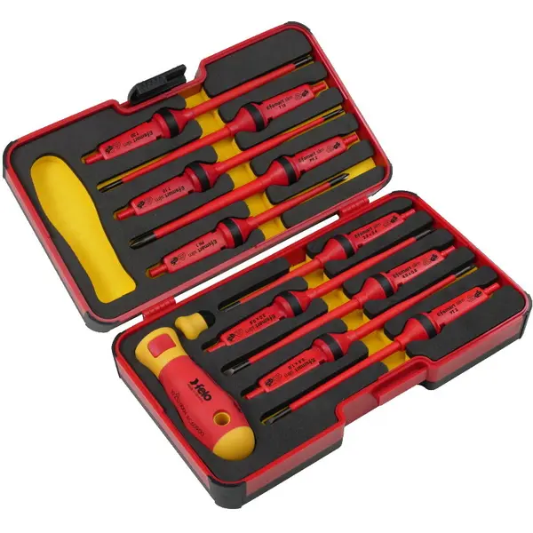 Felo Trusa de surubelnite izolate VDE, Felo E-SMART, XL-Strongbox, 12 piese