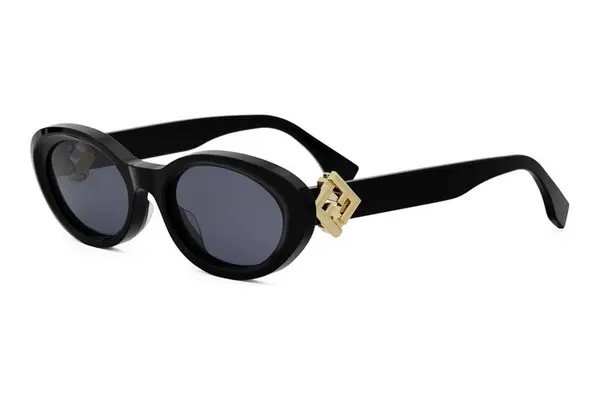 FENDI Diamonds Black Oval Sunglasses