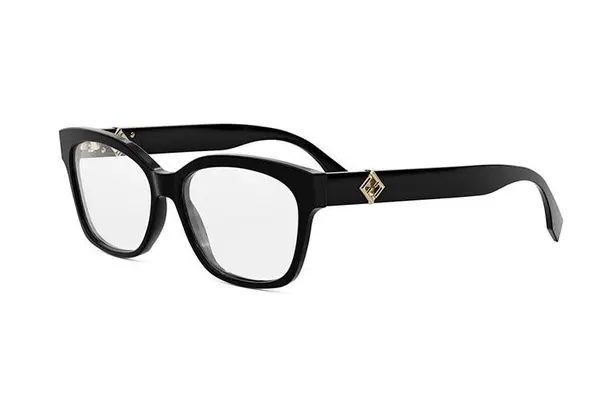 FENDI Diamonds Black Square Eyeglasses
