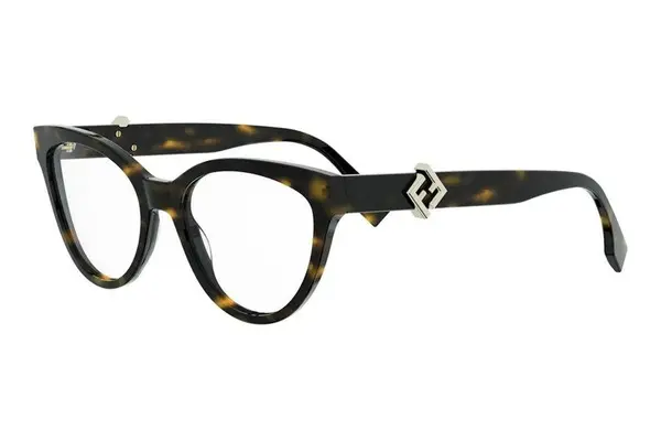 FENDI Diamonds Havana Cat Eye Eyeglasses