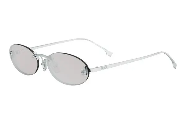 FENDI First Crystal Grey Oval Sunglasses