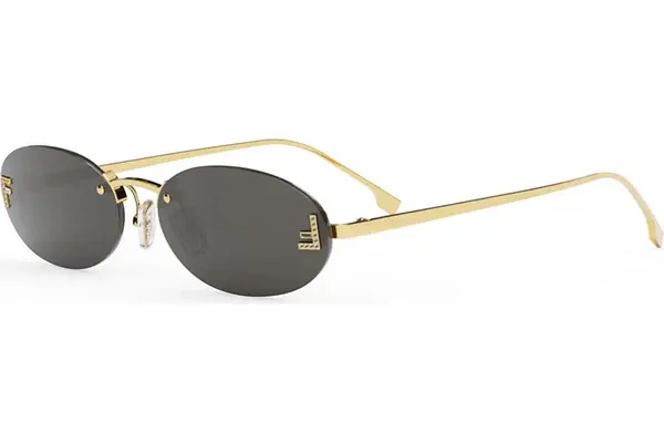 FENDI First Crystal Grey Oval Sunglasses