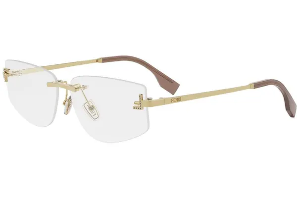 FENDI First Crystal Yellow Geometric Eyeglasses