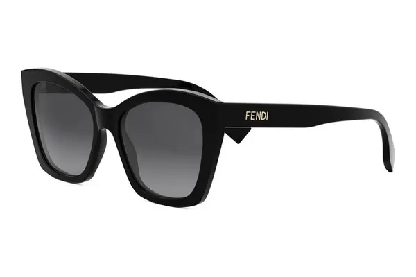 FENDI Lettering Black Square Sunglasses