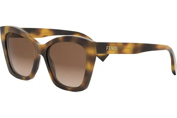 FENDI Lettering Havana Square Sunglasses