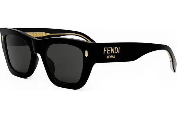 FENDI Roma Black Rectangular Sunglasses