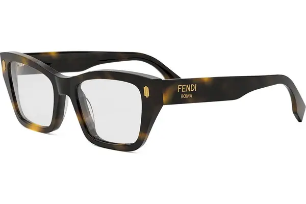 FENDI Roma Havana Rectangular Eyeglasses