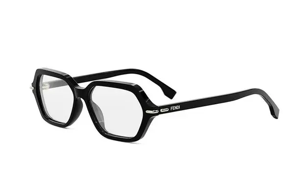 FENDI Selleria Black Geometric Eyeglasses