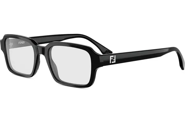 FENDI Squared Black Rectangular Eyeglasses