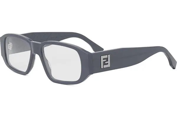 FENDI Squared Grey Rectangular Eyeglasses