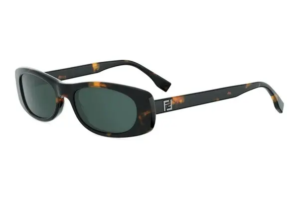 FENDI Squared Havana Rectangular Sunglasses
