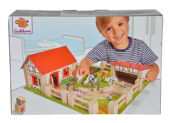 Ferma 38x35 cm cu 21 de Accesorii Jucarie pentru Jocuri de Rol