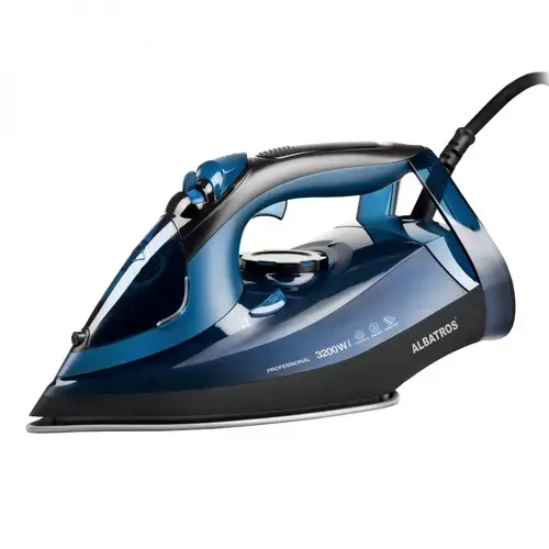 Fier de calcat Albatros SAPPHIRE, 3200 W, 0.35 l, Functie anti-calcar, Auto-Curatare (Negru/Albastru)