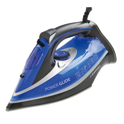 Fier de calcat Blaupunkt HSI801, 3000W, 380 ml, 45g/min, talpa ceramica cu functie de ionizare, functie anti-calcar si anti-picurare, termostat reglabil, Negru/Albastru