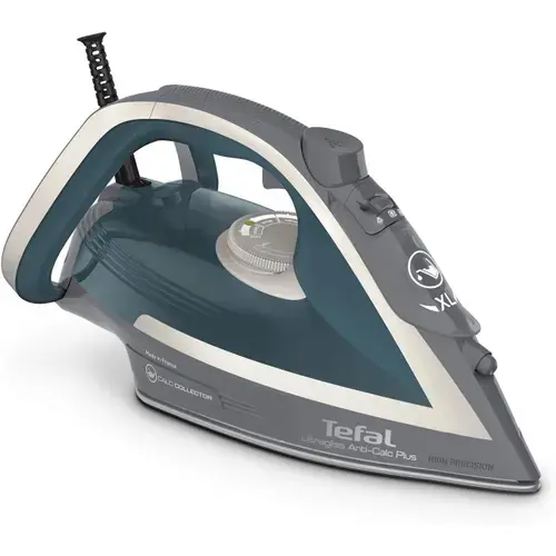 Fier de calcat cu aburi Tefal Ultragliss Plus FV6842, 2800W, 270ml, 50g/min, jet de abur 260g/min, Turcoaz/Gri