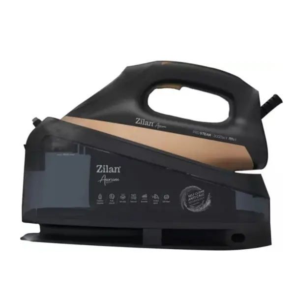 Fier de Calcat cu Statie Aurum, Sistem de Auto Oprire, Incalzire In 35 Secunde, Putere 3000W, Negru