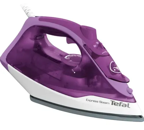 Fier de calcat Tefal Express Steam FV2836E0, 2400 W, 270 ml, 165 g/min, Functie Anticalcar (Alb/Mov)