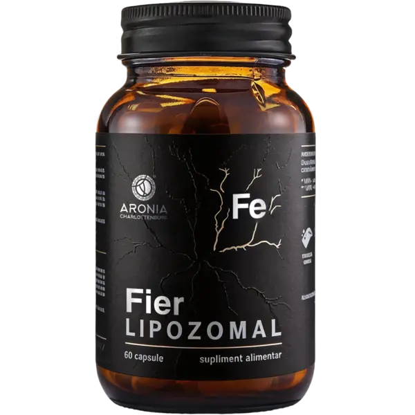 Fier Lipozomal la 25mg — 60 capsule cu capacitate de absorbție de peste 99% în organism