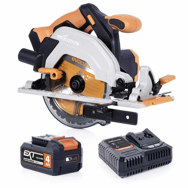 Fierastrau circular de mana cu acumulator, 850 W, 4600 RPM, Evolution R165CCS-Li 18V EXT cu disc multi-material 165 mm