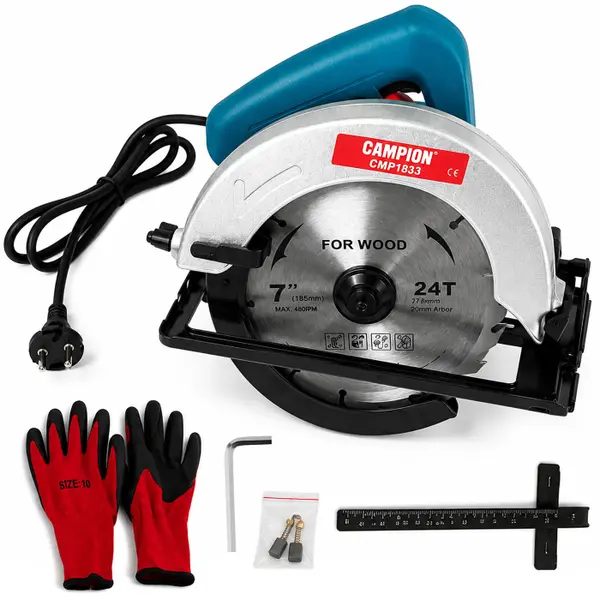 Fierastrau Circular Electric Altai Campion PRO, 3000W, 5000RPM, Disc 185mm 24 dinti, Taiere 65mm, Ghidaj paralel