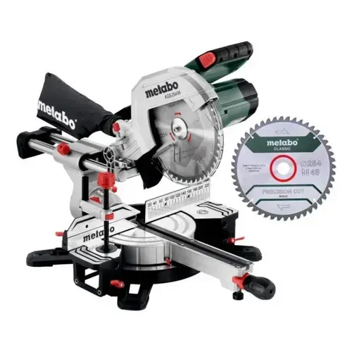 Fierastrau circular stationar cu sanie Metabo KGS 254 M Set, 2 panze circular, debitare inclinata, 4500 rot/min, 220 V