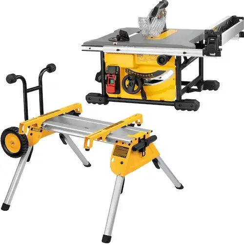 Fierastrau cirular de banc portabil DeWalt DWE7485RS-QS, 1850 W, 5800 rpm, 210 mm + stand (Galben/Argintiu)