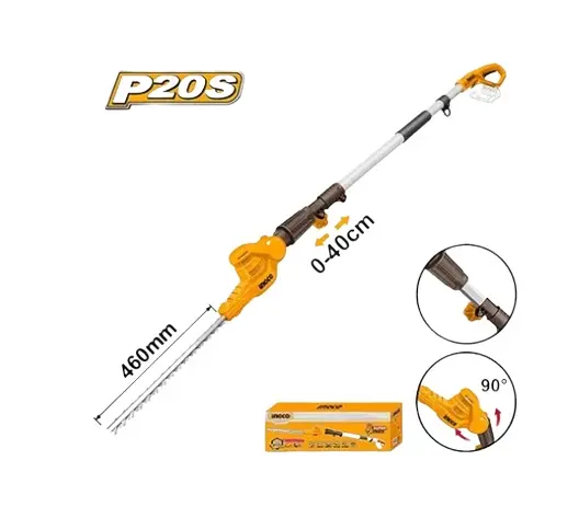 Fierastrau Gard Viu 20V Telescopic 2.4m Lama 460mm Profesional pentru Tuns Arbusti INGCO CPHT201601
