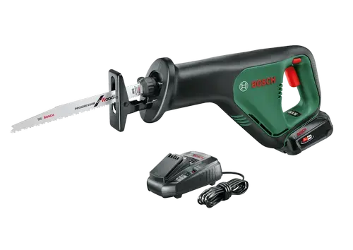 Fierastrau sabie Bosch AdvancedRecip 06033B2403, acumulator 18 V, incarcator (Verde/Negru)
