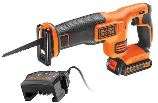 Fierăstrău sabie cu acumulator Black & Decker - BDCR18, 18V, 22 mm, cu baterie și încărcător