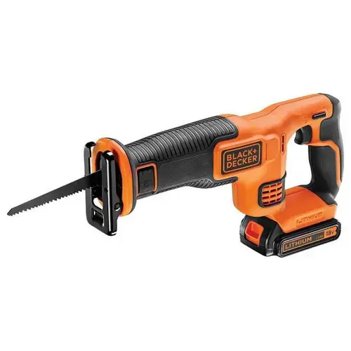 Fierastrau tip sabie cu acumulator 18V 1,5 Ah, Black & Decker (Negru/Portocaliu)
