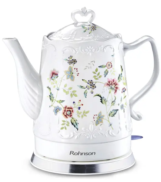 Fierbător ceramic Rohnson - R-7804, 1200 W, 1,5 l, alb