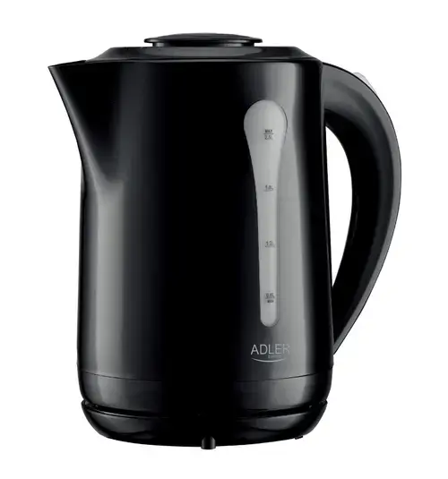 Fierbator de apa Adler AD 1244b, 2200 W, 2.5 L, Suport rotativ 360, Indicator de nivel al apei (Negru)