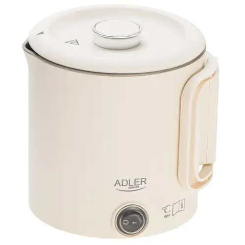 Fierbator de apa Adler AD 1388b, 0.8 L, 650 W, Baza rotativa 360 (Bej)