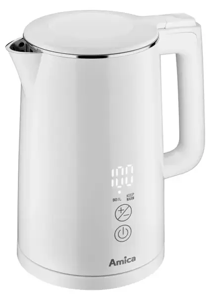 Fierbator de apa electric Amica KF 6011, 1.5 l, 2200 W (Alb)