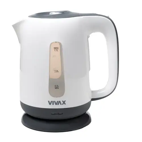 Fierbator de apa Vivax WH-170BW, 2200 W, 1.7 litri, Control Digital, Filtru anti calcar, Oprire automata (Alb/Gri)