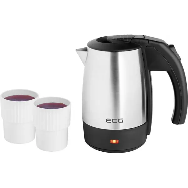 Fierbator ECG RK 550 Travel, 1000 W, 0.5 L, Argintiu/Negru