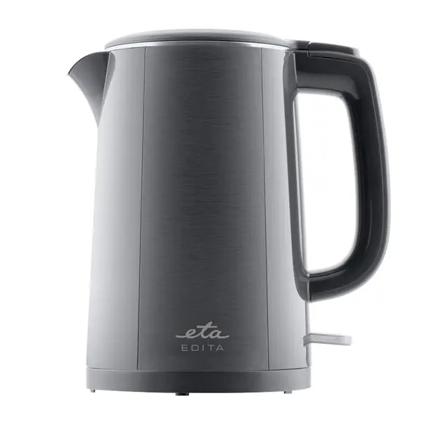 Fierbator electric ETA Edita 8595 90020, 1.5 litri, 2200W, otel inoxidabil, pereti dubli, gri